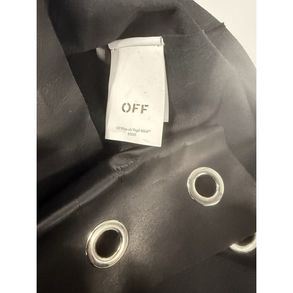 Off-White Leather Eyelet Mini Skirt Black IT Size 40 Retail: $3400 New - Picture 7 of 8